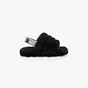 Ugg Fluff Yeah Kids Slippers Black (7583MHSZR)